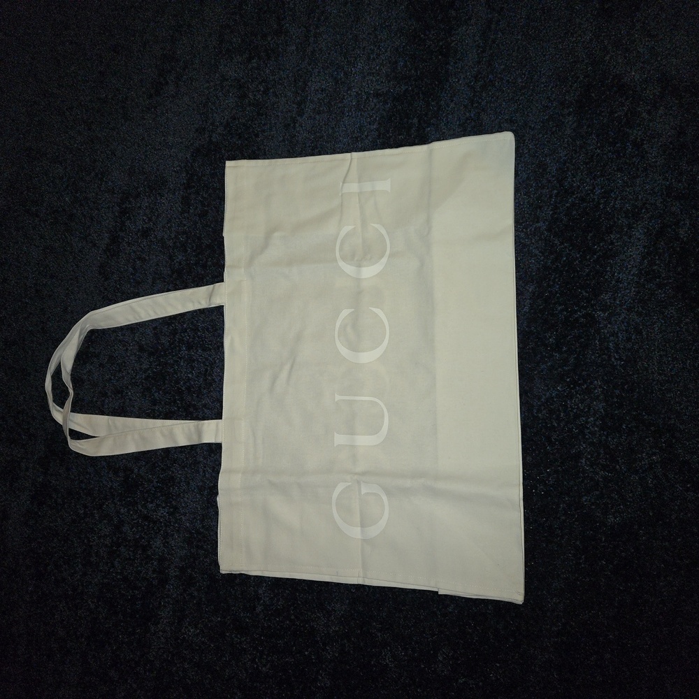 Gucci Large Canvas Tote Bag White on White Gucci Logo New!